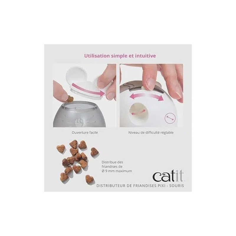 Catit PIXI Dispensador de golosinas, Juguete Interactivo para Gatos, Mouse