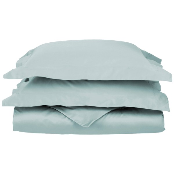 SUPERIOR 650-Thread Duvet Cover Set, Premium Egyptian Cotton, Twin, Teal