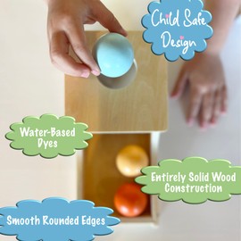 Montessori Mama Object Permanence Box Montessori Toys for Babies 6-12 Months+ Developmental Ball Drop Montessori Wooden Toys - Infant Toddler Montessori Toy for 1 Year Old