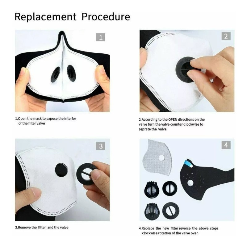 Mascarilla Reutilizable Filtro Carbón Activo Lavable 2 Pzs