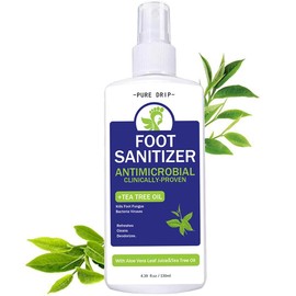 TeaTree  FootSanitizer Spray with Tea Tree Oil & Aloe Vera | Viral Anti-Bacterial Spray for Odor Control & Itch Relief | Protects Feet from Fungus & Infections - Specification: One bottle