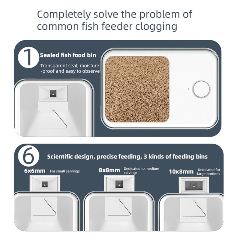 CHUSHEN Automatic Feeder, WiFi Intelligent Timing, 100ML Large Capacity, Goldfish