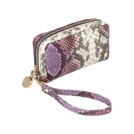 Stephanie Johnson Mini Pouch Wristlet – Small Travel and Makeup Pouch with Zipper, Mini Clutch for Essentials & Everyday Use, Java Plum