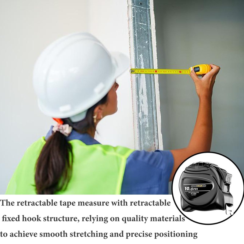 Fluorescent Tape Measure 10 Metre/32.8ft,25mm Waterproof Width General Builders Tape