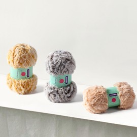 2 madejas de hilo de piel sintética, hilo suave y esponjoso para ganchillo, hilo grueso y esponjoso para ganchillo Amigurumi/sombrero/chales, hilo de pestañas blanco voluminoso, hilo de terciopelo
