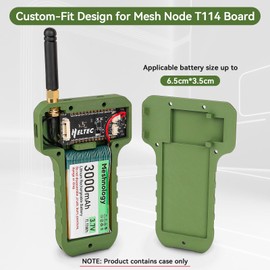 Case for Heltec Mesh Node T114 Board with 3000mAh Battery Set, with Display Window Type C Port and 915 MHz Lora Antenna Interface for Meshtastic Arduino LoRawan IOT Mesh Node T114 (N36 Case, Green)