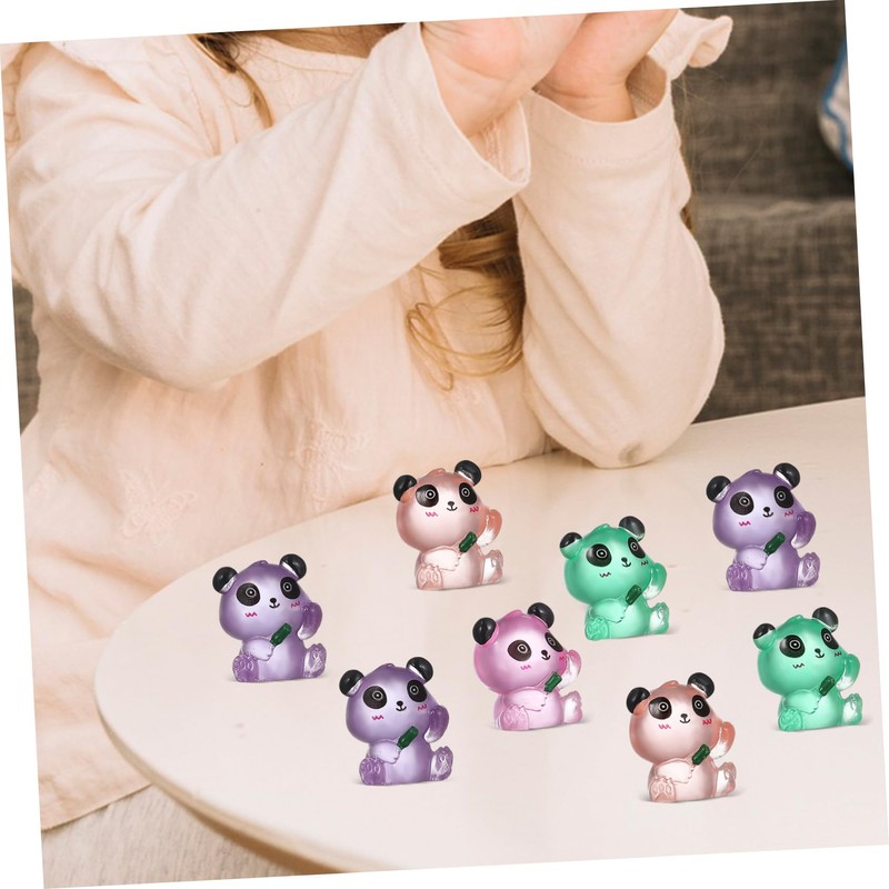 VICASKY 56pcs Mini Resin Pandas: Glow in The Dark Miniature