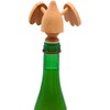 Bottle stopper with rubber ring as duck, in natural, dimensions