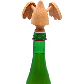 Bottle stopper with rubber ring as duck, in natural, dimensions (L x W x H) 7 x 7 x 7 cm, diameter 1.9 cm.