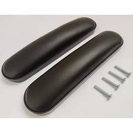Universal Desk Arm Pad,Length (9-1/8") Arm Pads w/Hardware, Universal Replacement Vinyl Arm Pad Parts for Wheelchair and Transport Chair, Compatible with All Brands(1Pair,Black)