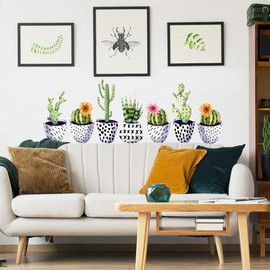UVCD0055 Wall Sticker Succulent Flowers Cactus Wall Decoration Living Room Kitchen Bedroom Entrance
