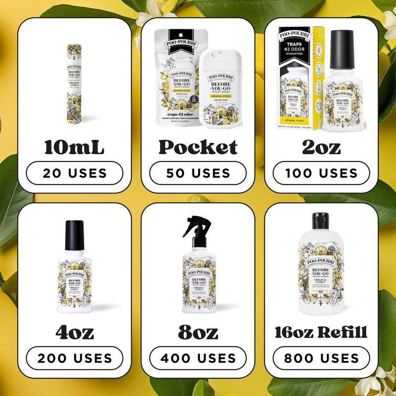 Poo-Pourri Before-You-Go Toilet Spray, Original Citrus, 4 Fl Oz, Up