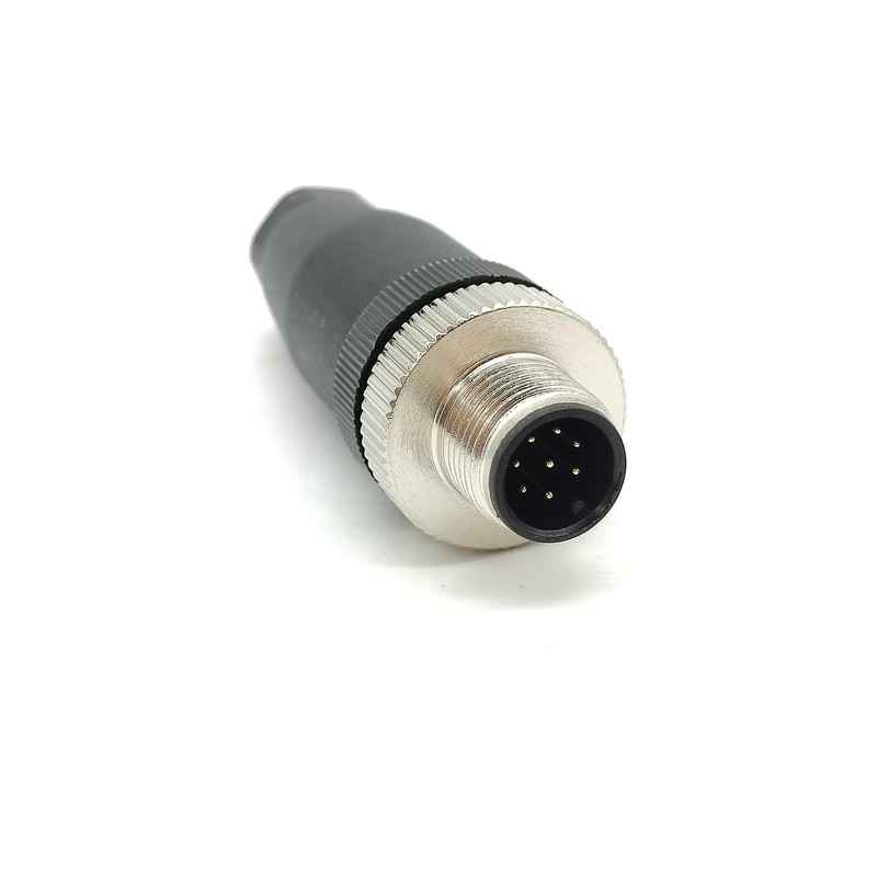 Elecbee 2PCS M12 8-Pin Connector Plug, 12 mm Sensor Cable