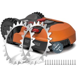 OMECO Pack of 2 Lawnmower Robot Spikes for L, 225 mm Stainless Steel Spikes, Robotic Lawnmower, Countersunk Screw Holes, Deburred, 14 x Self-Tapping Screws