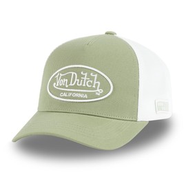 Von Dutch Unisex Adjustable Trucker Cap LOF Adjustable with Strapback, Light Green/White, Unit size