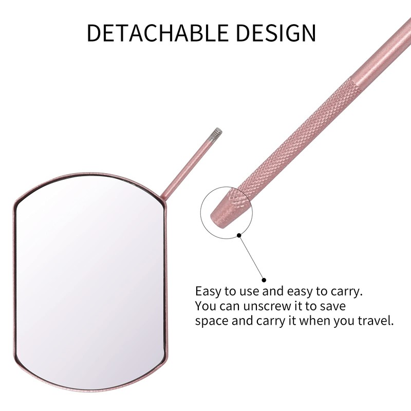 Miuffue Lash Mirror for Eyelash Extensions, Detachable Stainless Steel Large