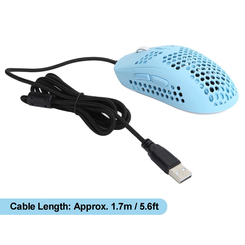 Wire Mouse Hollow Design DPI Adjustable RGB Lighting Effect Laptop
