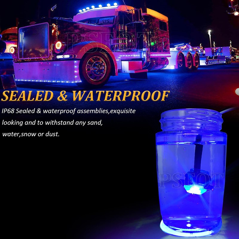 PSEQT 3/4" Round LED Side Marker Lights Clearance Turn Signal