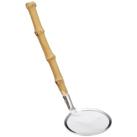 Endo Shoji QAK03 Scum Skimmer, Commercial Use, Main Body: 18-8 Stainless Steel, Handle: Natural Bamboo, Made in Japan