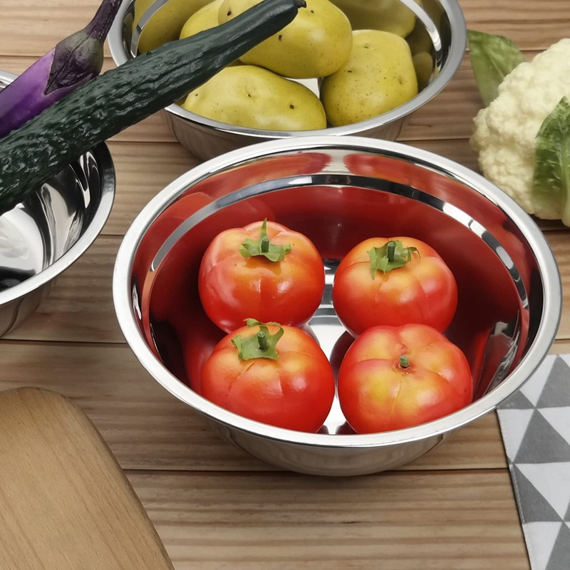 Zopnny Stainless Steel Salad Bowl, Kitchen Deep Mixing Bowl for