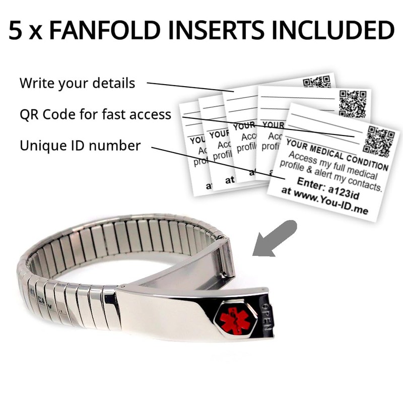 Pulmonary Embolism Bracelet, Engraved Bracelet, Expanding Links, Medical ID Bracelet,