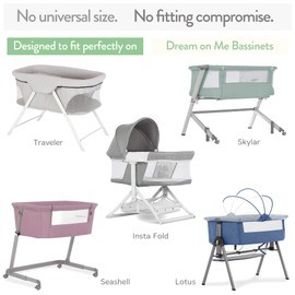 Bassinet Fitted Sheets Compatible with Dream on Me Traveler Portable Bassinet & Skylar, Seashell Bedside Sleeper – Snuggly Soft 100% Jersey Cotton – Light + Dark Sage Green – 2 Pack