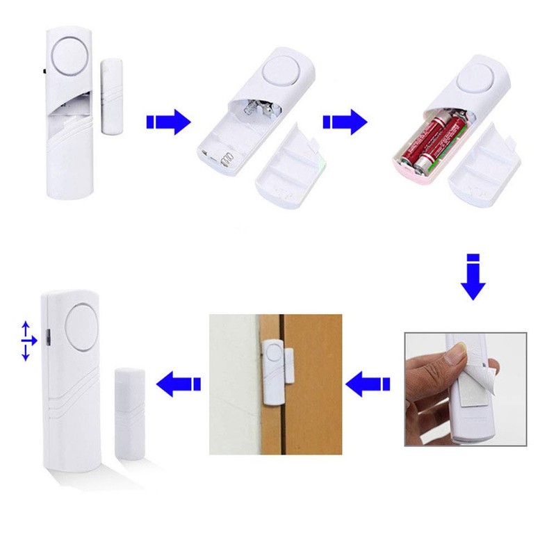 Door Window Security Alarm, Adsorption Security Buzzer, 95 dB Loud