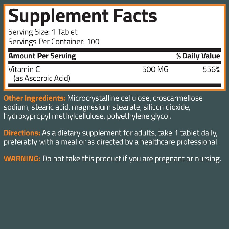 Bronson Vitamin C 500 MG Supports a Healthy Immune System