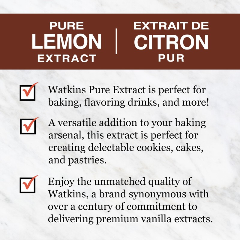 Watkins Premium Pure Lemon Extract 2oz