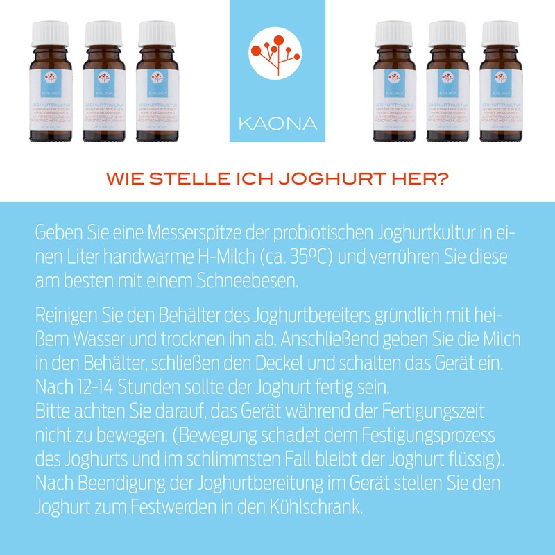 kaona Joghurtkultur - Ferment fr die Herstellung von probiotischem Joghurt
