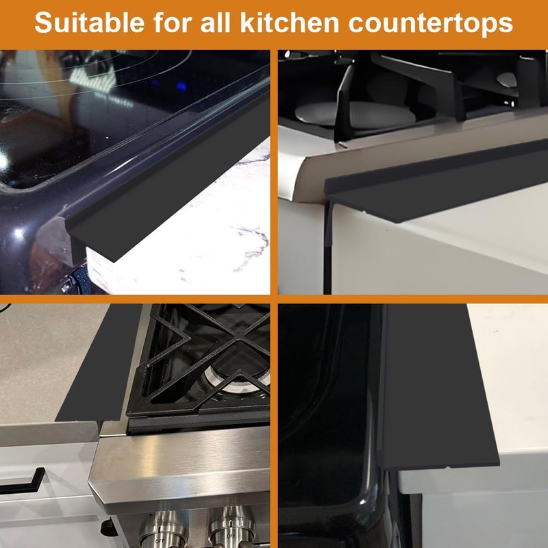 Foldable Stove Gap Filler Kitchen Counter Range Guards 25inch,Silicone Stove