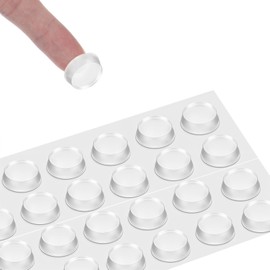 24 Pack Glass Table Top Anti Slip Pads 20mm*5mm Clear Glass TableTop Bumpers Self Adhesive Round Adhesive Rubber Feet Bumpers Rubber Grippers for Drawer Cabinet