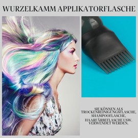 Gezimetie Root Comb Applicator Bottle with Scalp Massager, Brush Comb, Pack of 3, Hair Dye and Scalp Treatment Tools