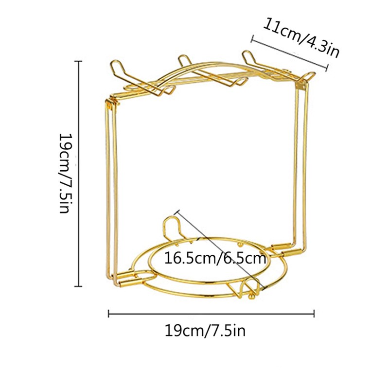 SJORHNUS Tea Cups Holder,Gold Metal Coffee Cup Tea Cups Rack,Foldable