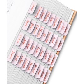 Mr. Pen- Bible Tabs, 75 pcs, Soft Pink, Bronze Foil Lettering, Laminated Bible Tabs for Women and Men