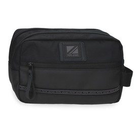 Pepe Jeans Stratford Adjustable Two Compartment Toiletry Bag, Black, 26 x 16 x 12 cm, Polyester by Joumma Bags, Black, Talla única Cosmetic Bag with Two Compartments, Adjustable, black, Two