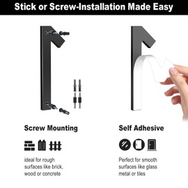 6 Inch Floating House Number,Self-adhesive House Address Numbers for Outside,Black Modern House Numbers for Outside,Garden Door Mailbox Decor Number Easy Installation with Self Adhesive or Screws (1)