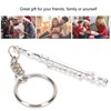 Flute Design Keyring Musical Instrument Ornament Silver Colour for Wallet,