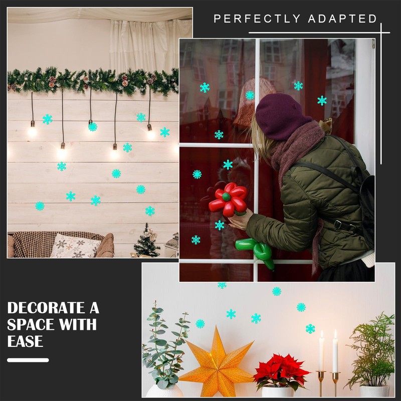 Glow in the Dark Snowflakes Wall Sticker Fluorescence 3D Snowflake