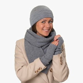 LIERYS Plain Merino Knitted Scarf One Size Women / Men (Approx. 180 cm x 30 cm) – Blue Scarf Made from 100% Merino Wool – Made in Germany – Autumn/Winter, black