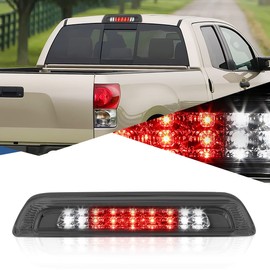 Auto Dynasty Dual Row LED Rear High Mount Smoked Housing 3rd Tail Brake Light Cargo Lamp Compatible with Toyota Tundra 07-18