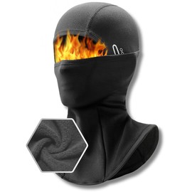 Unihauser Gear Balaclava Thermal Ski Mask | Warm Fleeced, Cold Weather Essential Addon to Outdoor Enthusiast's Collection and Motorcycle Accessories (Obsidian Black)