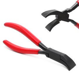 lyualma Folding Pliers 45° with Non-Slip Handle Jaw Width Folding Pliers for Bending and Smoothing Sheet Metal Bending Pliers Carbon Steel Burnished Straight Red