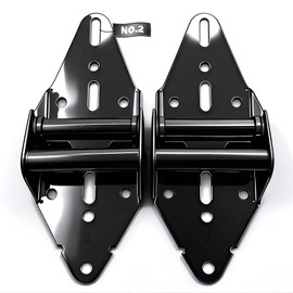 Black Color Garage Door Hinges #2-14 Gauge Steel Heavy Duty with Galvanized Sheet Metal-Replacement for Residential/Light Commercial Doors (2 Pack)