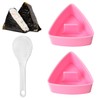 KineticKraft 2 Pieces Triangular Onigiri Mould, Sushi Maker, Pink, Plastic,