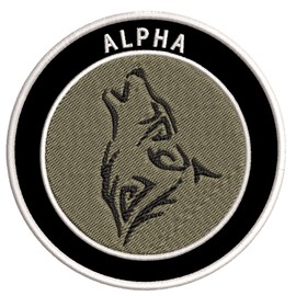 Alpha Wolf 3.5" Embroidered Patch DIY Iron or Sew-on Decorative Vacation Travel Souvenir Applique Wildlife Hike Trek Camping Explore Nature Mountain Bear Scout Guide National Park Trails Scout Guide