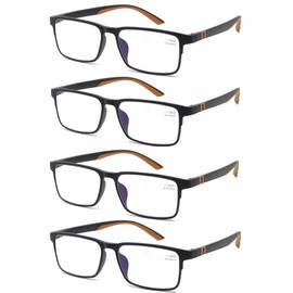 Mcoorn 4 Pack Flexible Computer Blue Light Blocking Lightweight Anti Glare Reading Glasses Durable Sport Reader Women Men 1.75