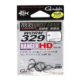 Gamakatsu 68024 Worm Hook 329 Hanger HD 1/0 No. 6 NS Black