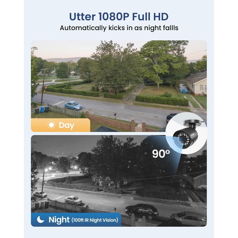 ZOSI 8CH 5MP 3K Lite Surveillance Wired Security Camera System