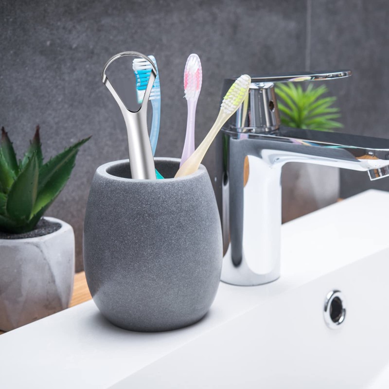 Brencco Pulisci Lingua 2 pezzi di Nettalingua in acciaio inox,